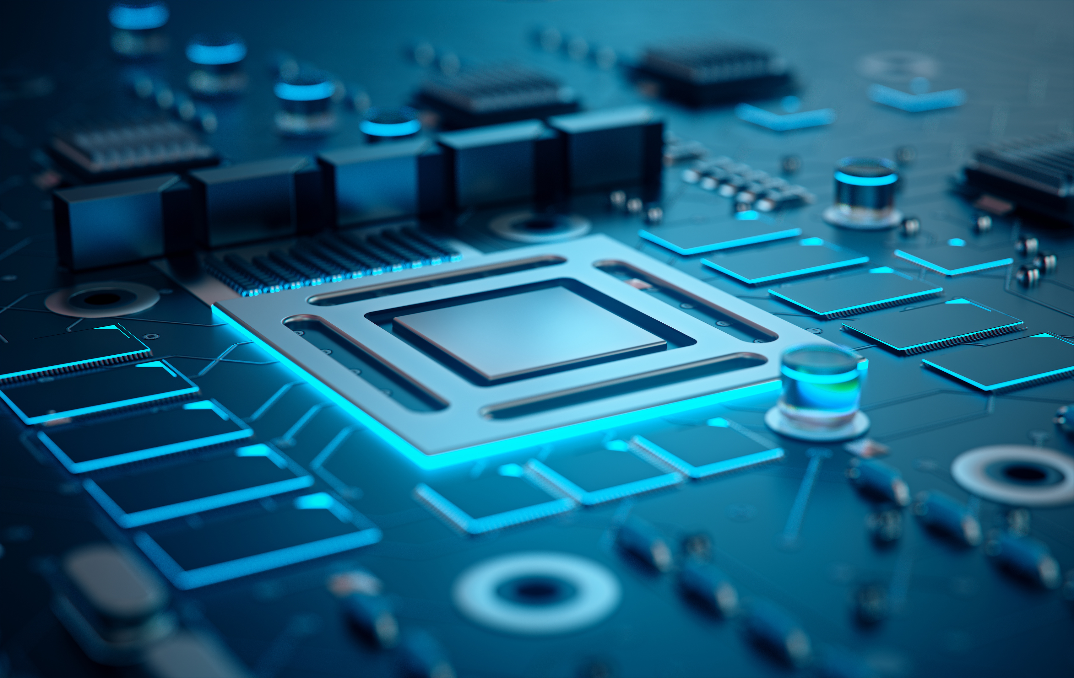 Electronic chip,3d rendering.